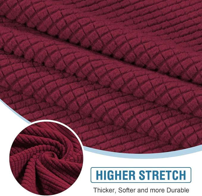 H.VERSAILTEX Sectional Couch Covers 4 Pieces Sofa Seat Cushion Covers L Shape Separate Cushion Couch Chaise Cover for Both Left/Right Sectional Couch (Seat Only: 1 Chaise + 3 Sofa, Burgundy) - Image 4