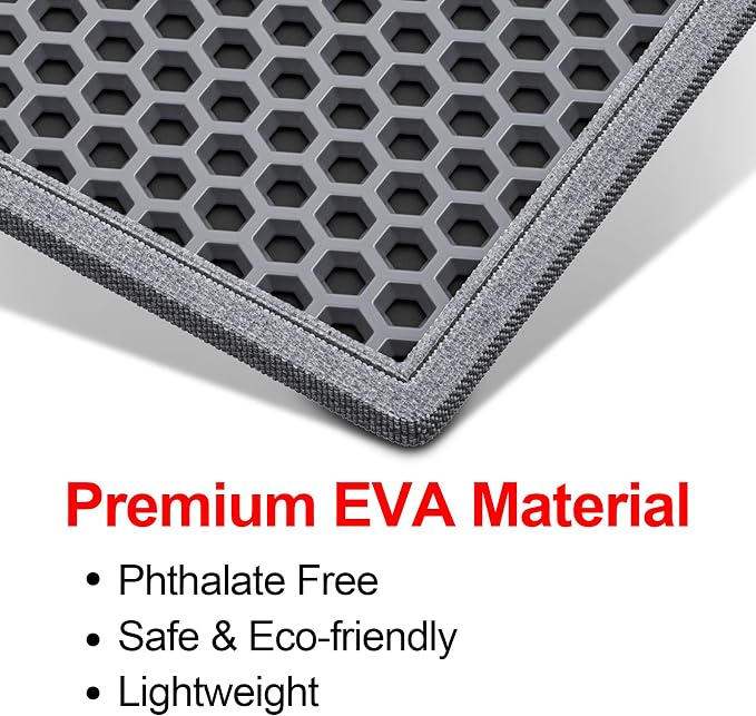 Waretary Cat Litter Mat, 47"x 36" Waterproof Scatter Control Grey | Double Layer Litter Recycling, Easy to Clean, Non-Slip, Durable, Paw-Friendly, Safe & Odorless, Fits Large Litter Boxes - Image 5