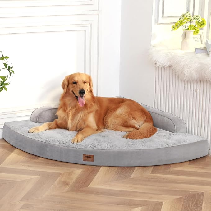 MEKIY Orthopedic Waterproof Dog Bed with Sides for Extra Large Sizes Dogs | Egg Crate Foam, Waterproof Liner, Anti-Slip Bottom, Space-Saving, Perfect for Corners and Sofa Edges, 40 x 40 Inch by Mekiy