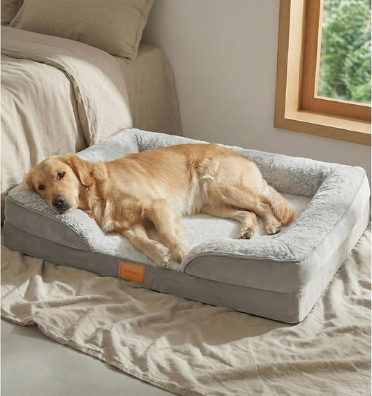 Orthopedic Dog Bed,Waterproof Memory Foam Dog Bed with Washable Removable Cover, Featuring Waterproof Lining and Non-Slip Base,Bolster Dog Couch,Suitable for Use with Dog Crate and Indoors. by Norvianic