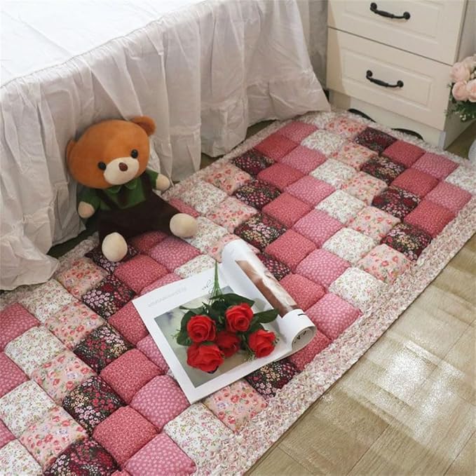 Garden Chic Cotton Protective Couch Cover,Fuzzy Couch Cover Plaid Square Pet Mat, Machine Washable & Non-Slip Pet Mat Bed Couch Cover,Sofa Cover for Most Cats Dogs,Pets (Pink, 23.6*62.9inch) - Image 6