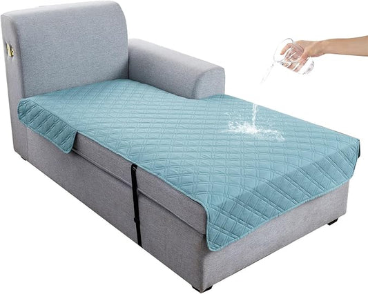 Genina L Shape Couch Cover, Sectional Couch Chaise Covers, Waterproof Washable Sofa Covers for Right L Shape Chaise Lounge, Anti-Slip Sofa Slipcovers for Dogs Cats Pet Friendly(Blue) by Genina
