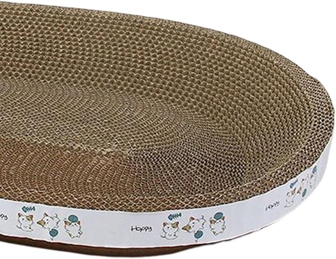 Cat Scratcher Cardboard, Cat Scratch Pad Bowl Nest for Indoor Cats Grinding Claw, Cat Scratching Board Corrugated Lounge Cat Beds, Oval Play 43cm - Image 6