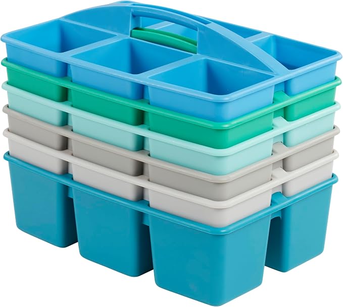 ECR4Kids 6-Compartment Large Plastic Caddy, Multipurpose Organization, Contemporary, 6-Pack - Image 10