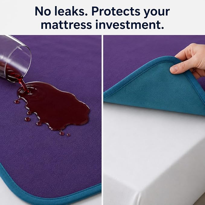 The Original Good-Time Purple/Blue Waterproof Blanket Jumbo 80x60 | 100% Leakproof for Messy Moments, Pets and Spills, Machine Wash & Dry - Image 2