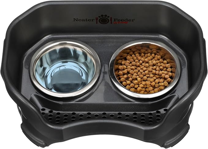 Neater Pet Brands Neater Feeder Deluxe Mess Proof Dog Bowls Elevated for Small Dogs Under 19 lbs, Made in USA, No Spill Raised Dog Food Bowl Stand Feeding Station, Food and Water Bowl Set, Black - Image 8