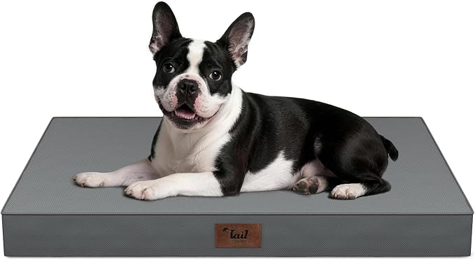 Orthopedic Waterproof Dog Bed for Small Dogs and Cats | Egg Crate Foam for Joint Support, Fits 30x19 Crates, TPU Waterproof Layer, Machine Washable 1680D Oxford Cover, Up to 30 lbs by TailStories