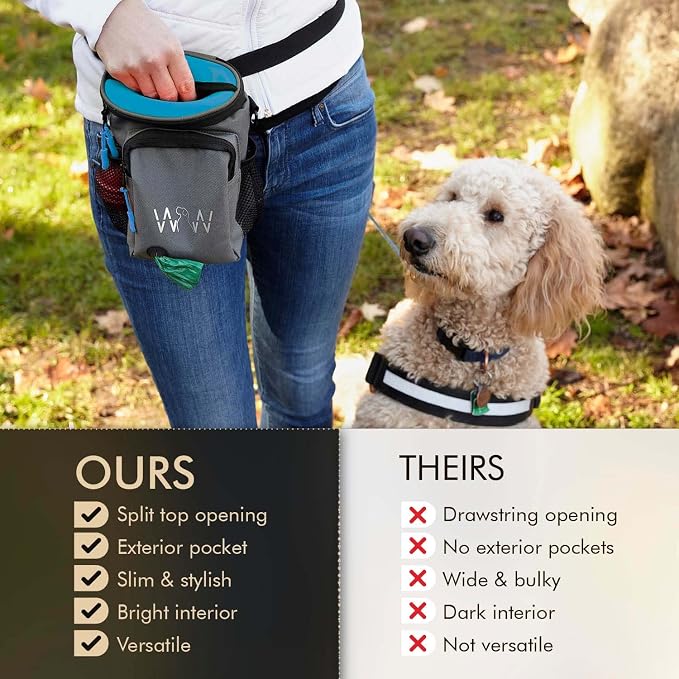 Quickdraw XL Dog Treat Pouch – Training Bag with Waste Bag Dispenser (Bags Not Included), Phone Pocket, Water Bottle Holders, 3-Way Strap – Durable & Reflective (Alpine Blue) - Image 10