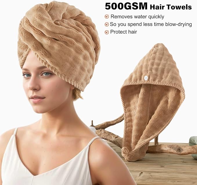 COZYART Lint Free 8 Pcs Bathroom Towels Set Ultra Soft Microfiber Tan | Fluffy, Thick, Highly Absorbent, Fast Dry, No Shedding, No Pilling, Fade Resistant, Durable, Long-lasting - Image 2