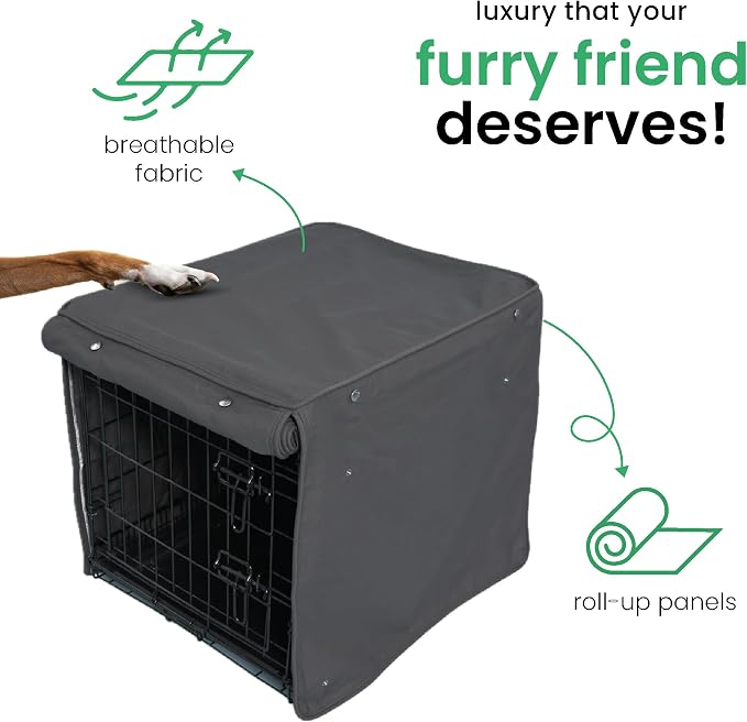Molly Mutt I'm a Realist Dog Crate Cover, 100% Cotton Canvas Cover with 2 Roll-Up Panels, Ideal for Dog or Cat Crate, Durable, Washable, and Free of Harmful Chemicals, 30" x 19" x 21" - Image 5