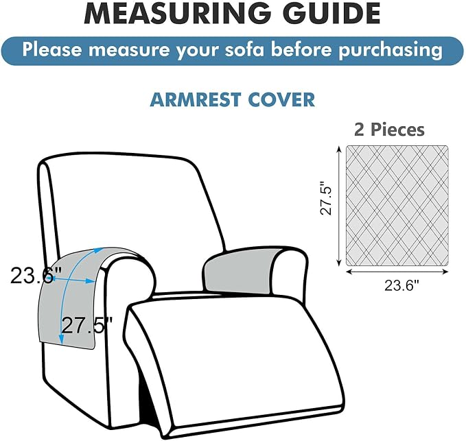 Genina 100% Waterproof Couch Arm Covers Set of 2, Armrest Covers for Sofa Couch Armchair, Anti-Slip Sofa Arm Cover Protectors Armchair Slipcovers for Pets Dogs (Taupe) - Image 5