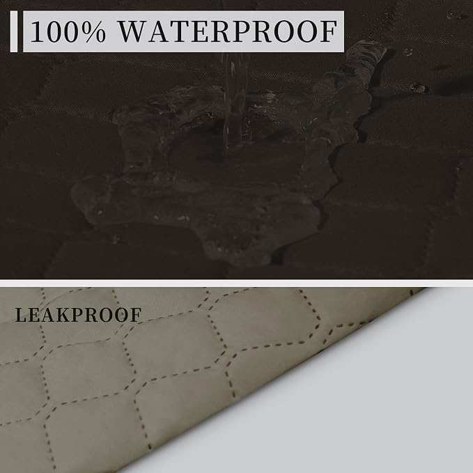 ISSUNTEX Double Protection 100% Waterproof Chair Sofa Covers for Living Room, Couch Covers for Chair Sofa, Reversible Furniture Protector Sofa Cover for Dogs, Pets, Kids (Chair, Chocolate/Beige) - Image 3