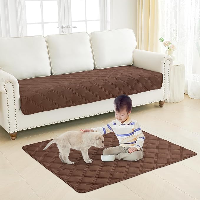 Smiry Waterproof Dog Bed Cover, Reversible Pet Blanket for Sofa Couch | Soft Washable Dog Blanket, Leakproof Couch Cover for Dogs Cats & Furniture Protection, 52x82, Brown/Brown - Image 7