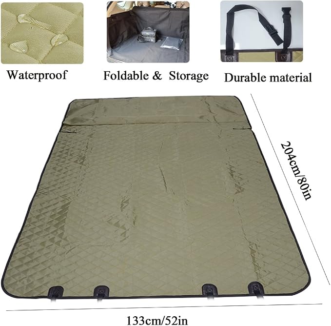 FLR Pet Dog Seat Cover for Car Waterproof Washable Pet Dog Mat Booster Seat Cover Car Pet Dog Protector Cover with 1 Pcs Pet Seat Safety Belt for Dogs SUV Cars Trucks-80X52in - Image 6