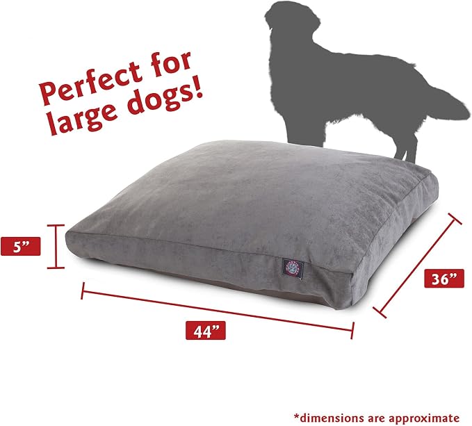 Majestic Pet Shredded Memory Foam Dog Bed Large with Removable Washable Cover – Rectangle Orthopedic Dog Bed–Durable Dog Crate Bed-Flat Dog Bed for Senior Dogs - (44x36) L - Villa - Vintage - Image 3