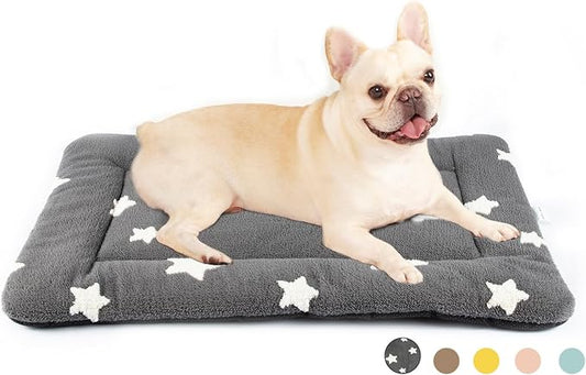 Mora Pets Dog Crate Pad Kennel Dog Bed Mat for Medium Dogs Washable Cute Star Pet Bed for Cage Ultra Soft Flat Puppy Cat Kitten Cushion for Sleeping Anti-Slip Grey 30 x 19 by MoraPets