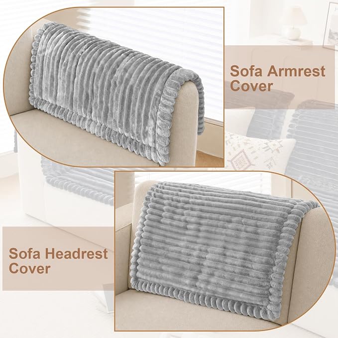 NAISI Pet Couch Covers for Sofa with Thick Filling and Non-Slip Bottom Sectional Sofa Covers Washable Friendly for Pets(1pc/27.5"x 27.5",Light Grey) - Image 2