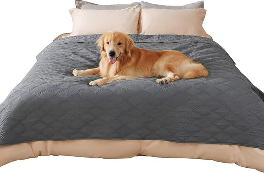 Luciphia Waterproof Couch Cover for Dogs, Non-Slip Pet Sofa Protector | Non-slip waterproof couch cover scratch-resistant machine washable protects sofa bed from spills fur claws, Grey, 82" x 82" by luciphia