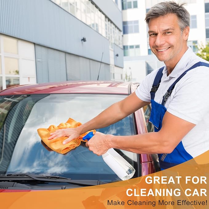 Nuenen Microfiber Cleaning Cloths for Cars 16 x 16 Inch Ultra Absorbent Car Towels Drying Reusable Cleaning Supplies House Kitchen Window Microfiber Towel(Yellow,60 Pcs) - Image 6