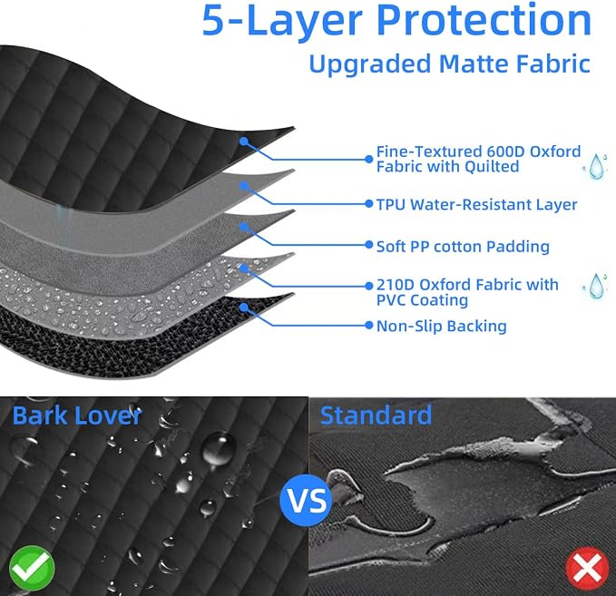 Bark Lover Deluxe Dog Seat Cover for Front Seat-More Durable Spill-Resistant Front Seat Protector, High Heat Resistant and Nonslip Front Seat Cover for Dogs Kids, Universal Size (Black,1 Pack) - Image 7