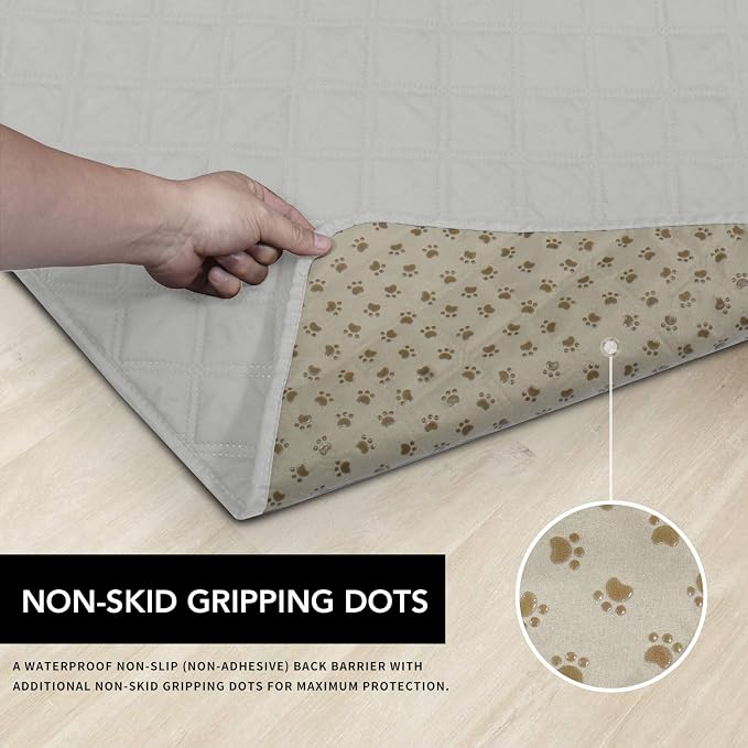 Easy-Going 100% Waterproof Dog Bed Cover, Non-Slip Pet Blanket for Furniture, Washable Couch Cover, Repleasement Sofa Cover (52X82 in,Light Gray) - Image 3