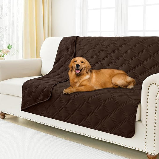 Smiry Waterproof Dog Bed Cover, Reversible Pet Blanket for Sofa Couch | Soft Washable Dog Blanket, Leakproof Couch Cover for Dogs Cats & Furniture Protection, 52x82, Chocolate/Chocolate by Smiry