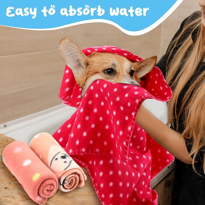 Eccliy 20 Pcs Puppy Blanket Pet Soft Fleece Dog Blankets Warm Felt Throw Sleep Mat Bed Covers for Doggie Puppy Pet Dogs Cat, 20 Styles(39 x 27.6 Inch,Mix) - Image 6