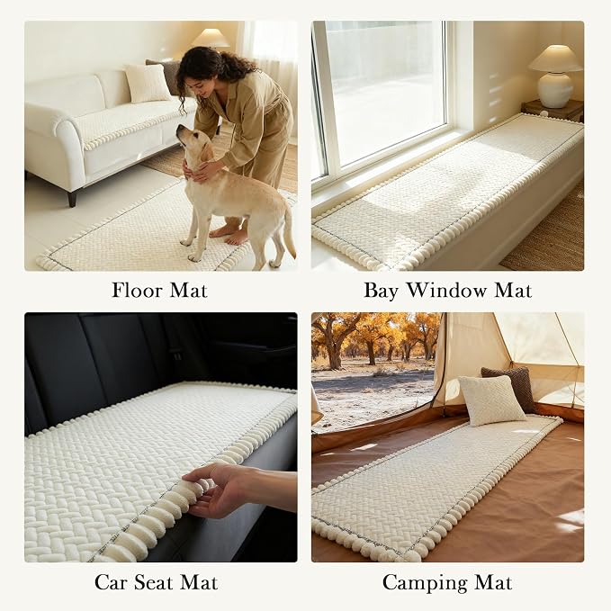 Herringbone Couch Cover for Dogs - Large Silicone Particles Non Slip Pet Sofa Protector Thick Soft Furniture Mat for Dogs Cats Washable Heavy Duty Slipcover for 3 Cushion Couch, Sectional - Image 5