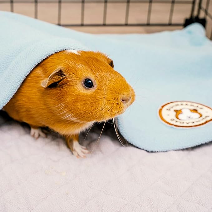GuineaDad Original Reusable Cage Liner – Blue Fleece Bedding with Burrowing Pocket – Extra Absorbent Bamboo Core & Waterproof Bottom – Fits Midwest Guinea Pig Cage – Small Animal Supplies - Image 6