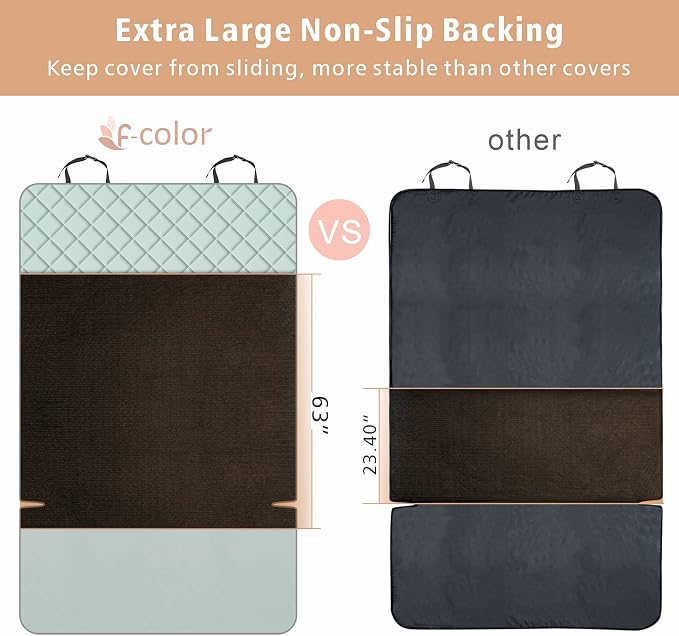 F-color SUV Cargo Liner for Dogs - Heavy Duty Cargo Cover for Mid-Size SUVs | Water Resistant, Bumper Flap, Non-Slip Mat, Car Trunk Dog Car Seat Cover Prevents Scratches Pet Hair Mud Dirt for Sedans Vans - Image 3