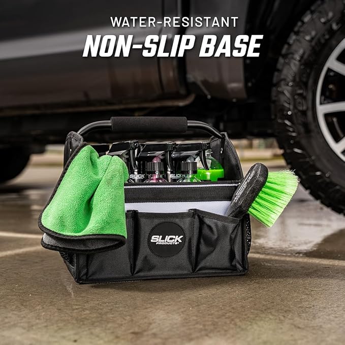 Slick Products Mobile Detailing Storage Caddy – Car Wash Organizer Tote for Detailing Supplies, Tools & Cleaning Products – Heavy-Duty Portable Storage with Carry Handle - Image 4