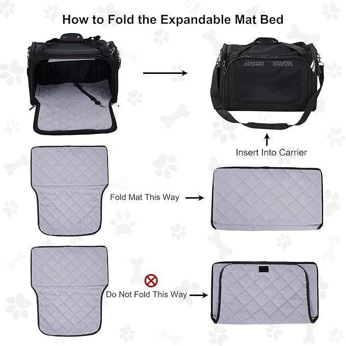 EliteField Deluxe Soft-Sided Pet Carrier (3 Year Warranty, Airline Approved), Travel Bag for Dogs, Cats & Small Pets, with Expandable Mat