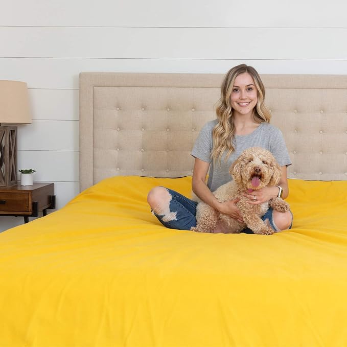Waterproof Blanket for Bed & Couch Protection, Khaki/Ochre, 80"x90" | High-Density Heavy-Duty Material – Ultra-Soft & Durable Soft Fleece, Leakproof, Reversible, Silent No-Crinkle Design - Image 8