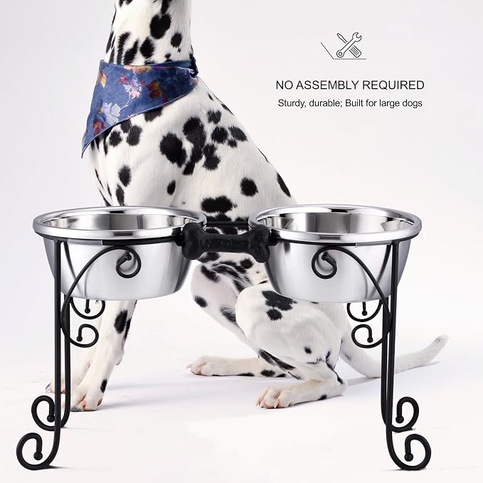 Elevated Dog Bowls, Raised Dog Bowl Stand, Double Bowl Stand, Pet Feeder for Medium Large Dogs - Image 4