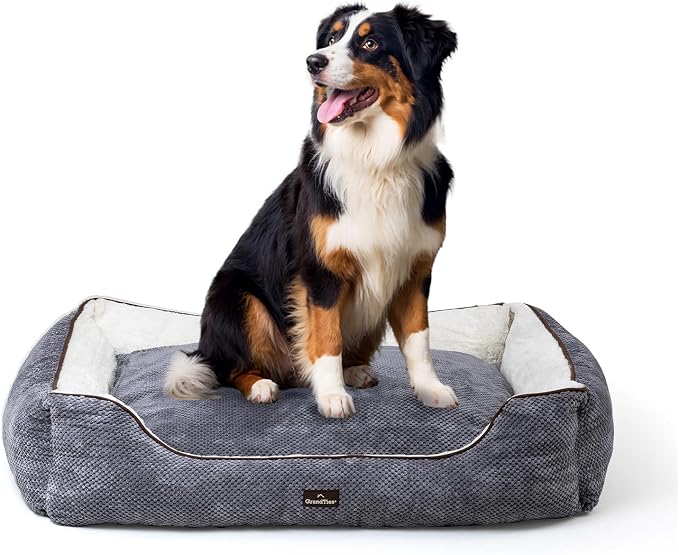 GrandTies Fluffy Dog Beds for Small Medium Large Dogs & Cats, Machine Washable Dog Bed, Rectangle Breathable Soft Calming Sleeping Warming Pet Beds with Waterproof & Non-Slip Bottom (XL 40" Moonlight) by GrandTies