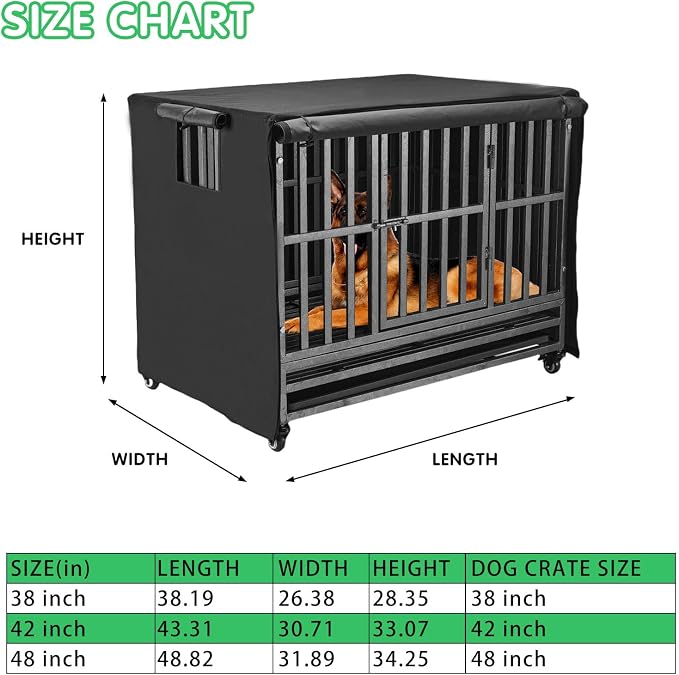 48 inch Heavy Duty Dog Crate Cover Durable 600D Oxford Fabric | Dog Kennel Cover Soundproof Waterproof Sunshade Fit For Wire Dog Cage Covers With Breathable Side Window( Only Covers) - Image 2