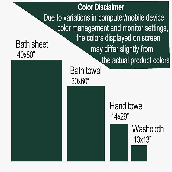 Extra Large Bath Sheet Set 3-Piece, 1 Bath Towel 40x80 Inches, 1 Hand Towel, 1 Washcloth, Soft Absorbent Quick Dry Microfiber Towel for Bathroom Beach Pool Gym Spa, Black - Image 7