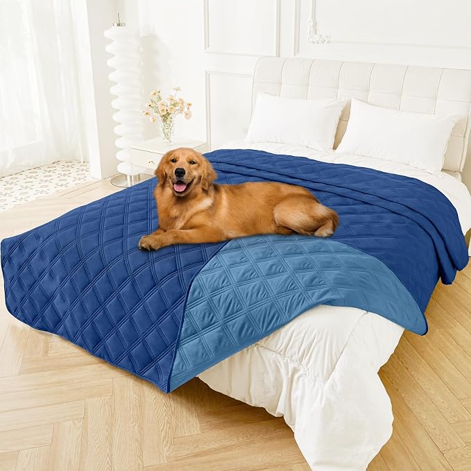 Smiry Waterproof Dog Bed Cover, Reversible Pet Blanket for Sofa Couch | Soft Washable Dog Blanket, Leakproof Couch Cover for Dogs Cats & Furniture Protection, 82x120, Navy/Blue by Smiry