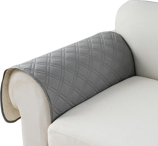 Genina Sofa Armrest Cover, Anti-Slip Armchair Slipcovers for Dogs Cats Pet, Water Resistant Couch Arm Cover for Backrest Recliner Loveseat, L Shaped Sofa, 23.6 x 27.5 Inches（2 Pieces） by Genina