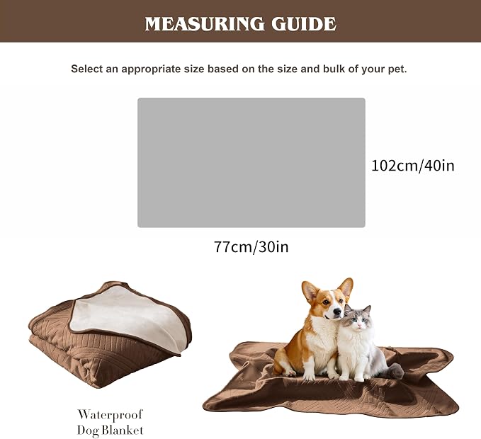 Waterproof Recliner Chair Cover - Washable Double-Sided Velvet and Pattern Reversible Cover for Couch, Bed, Sofa Protection for Dogs, 30x40in/Brown - Image 5
