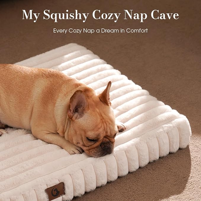 Large Orthopedic Dog Crate Bed with Waterproof Lining | Egg crate foam for joint support. Soft plush surface. Non-slip bottom. Removable & machine washable cover. OEKO-TEX certified - Image 2