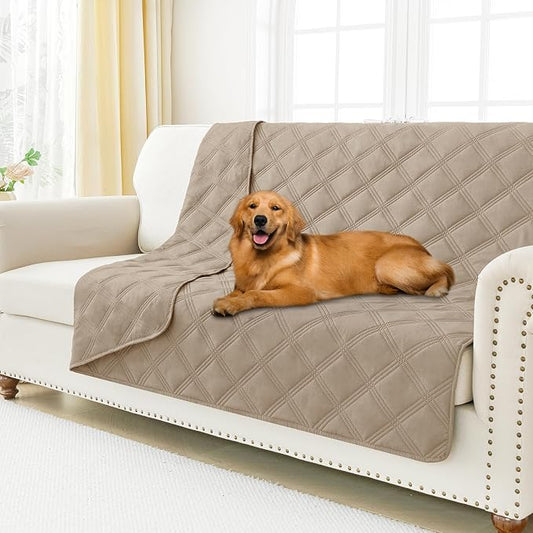 Smiry Waterproof Dog Bed Cover, Reversible Pet Blanket for Sofa Couch | Soft Washable Dog Blanket, Leakproof Couch Cover for Dogs Cats & Furniture Protection, 52x82, Taupe/Taupe by Smiry