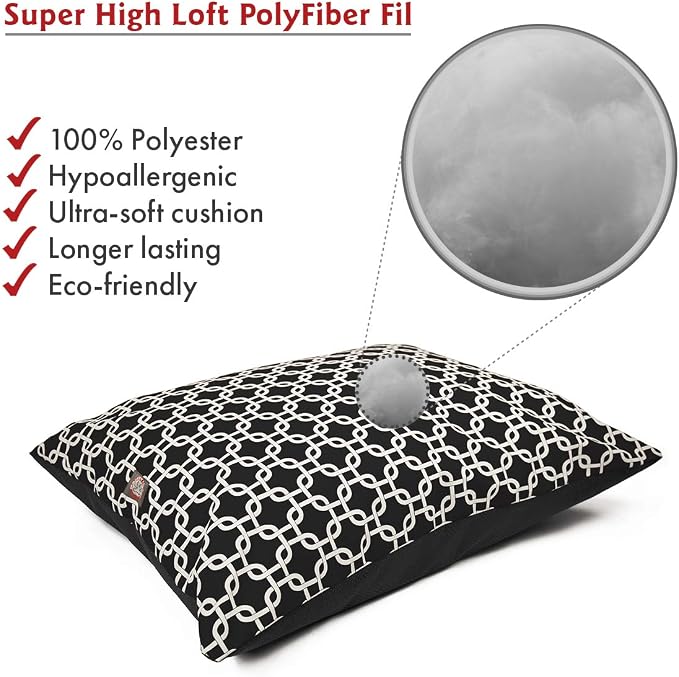 Majestic Pet Rectangle Medium Dog Bed Washable – Non Slip Comfy Pet Bed – Dog Crate Bed Super Value Pillow Dog Bed – Dog Kennel Bed for Sleeping - Dog Bed Medium Breed 35 x 28 Inch – Links Black - Image 3