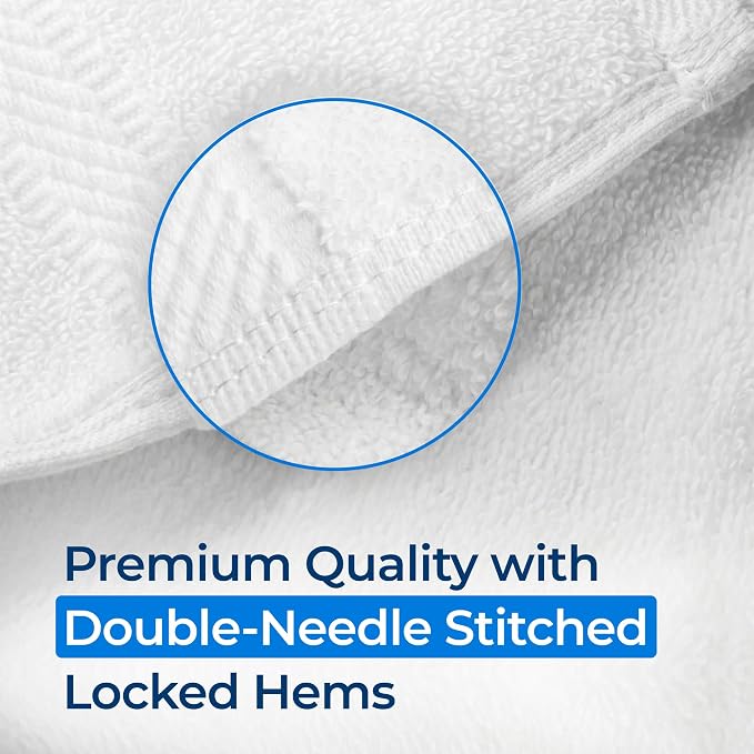Mikado Premium Bulk Bath Towels 27x50 – Pack of 36 – 100% Long Staple Cotton – Ultra Soft, Absorbent, Quick-Dry White Towels – Durable Towels for Hotel, Gym, Spa and Resort – Wholesale Commercial Pack - Image 7