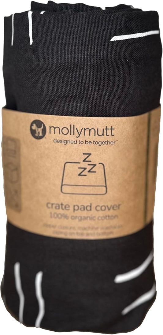 Molly Mutt Dog Crate Pad Cover, GOTS-Certified 100% Organic Cotton Canvas Mat for Dog or Puppy Crate Bed, Durable, Washable & Free of Harmful Chemicals, Pre-Shrunk, 36"x24"x2.5", Dreams by MollyMutt