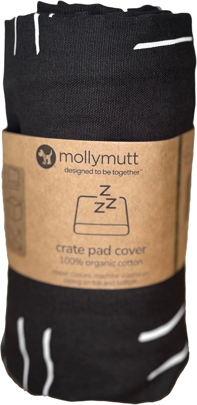 Molly Mutt Dog Crate Pad Cover, 100% Cotton Canvas Cover for Dog or Puppy Crate Bed, Durable, Washable, and Free of Harmful Chemicals, Pre-Shrunk, 54"x37"x2.5", Dreams by MollyMutt