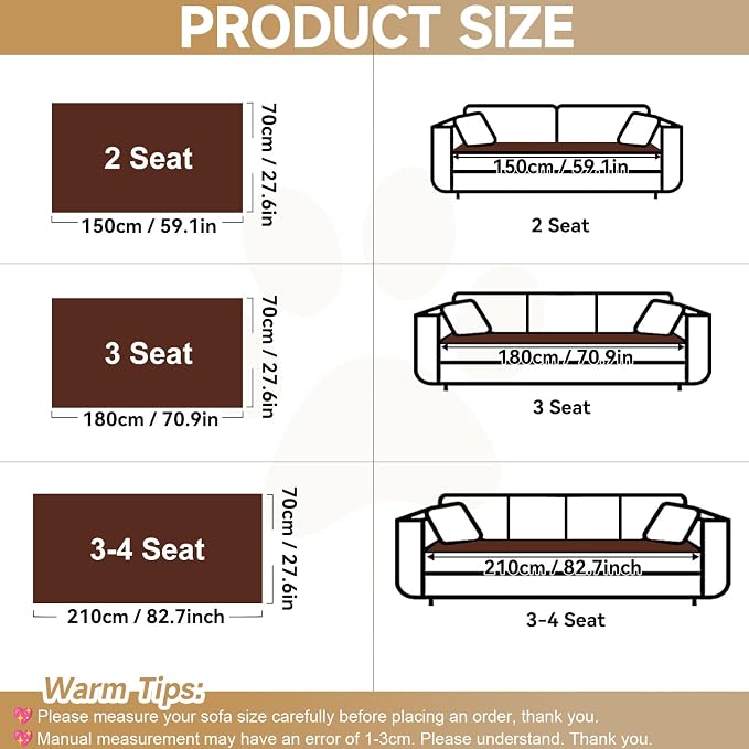 OTOB Couch Cover for Dogs Washable Pet Friendly, Non Slip Plush Fuzzy Love Seat Couch Covers Sofa Slipcovers, Geometric Jacquard Soft Pet Cushion Mat Furniture Protector (Dark Coffee, 27.6" x 59.1") - Image 8