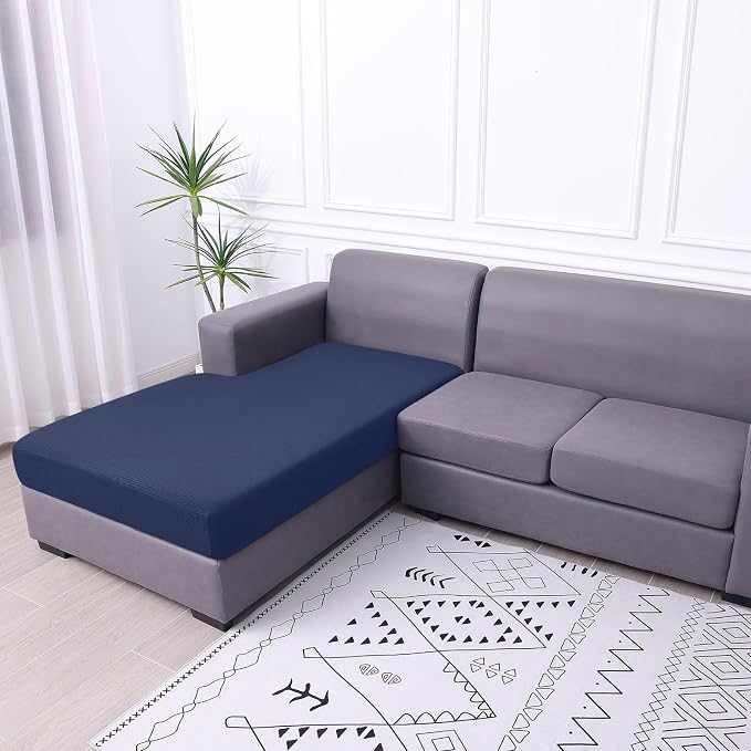 hyha Waterproof Sectional Couch Covers, Non Slip Sofa Cushion Covers | L Shape Sectional Fit, Stretch Jacquard Fabric, Elastic Bottom, Waterproof Protection (1 Piece for Chaise XL) - Image 2
