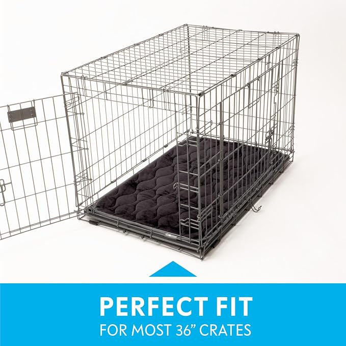 Paw Inspired Washable Padded Crate Mats for Dogs, Gray, 35x22 Inch | Fits 36-inch Kennels, Leakproof, Waterproof Bottom, Plush Dog Pad, Pet Bed - Image 3