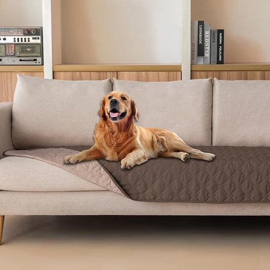gogobunny 100% Double-Sided Waterproof Dog Bed Cover Pet Blanket Sofa Couch Furniture Protector for Puppy Large Dog Cat, Reversible (30x90 Inch (Pack of 1), Dark Chocolate/Light Chocolate) by gogobunny